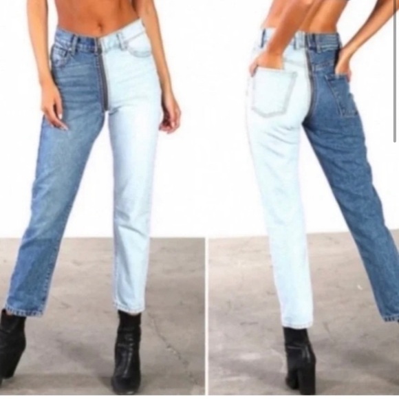 Revice Ying Yang Tokyo Wash Crops Full Zip 2 Toned Jeans Size 25 Women's - Picture 2 of 15